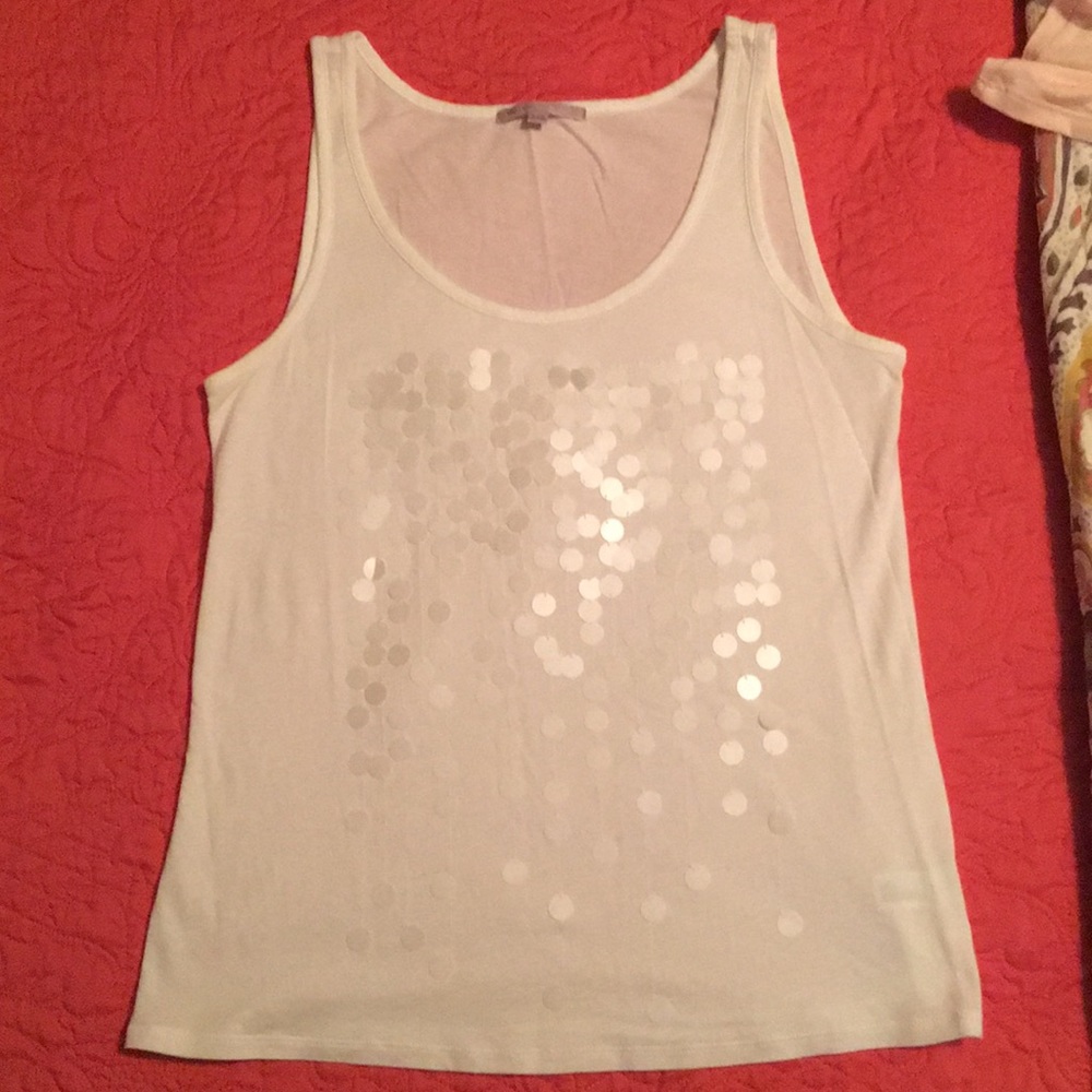 Gap white tank with translucent "bling" discs